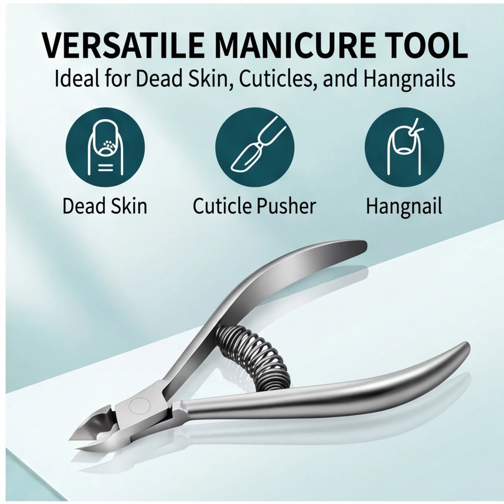 Professional Pedicure Nail Tools: Double Springs Cuticle Trimmer, Sharp Blade Clippers for Nail Art & Care