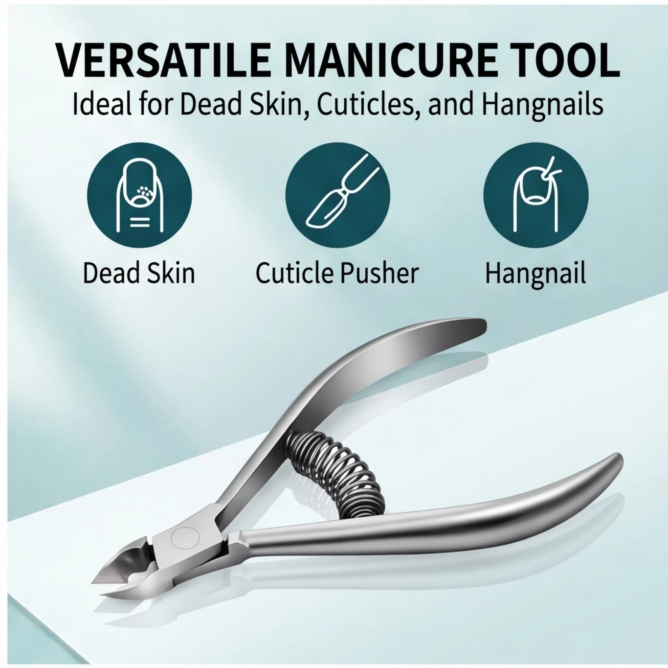 Professional Pedicure Nail Tools: Double Springs Cuticle Trimmer, Sharp Blade Clippers for Nail Art & Care