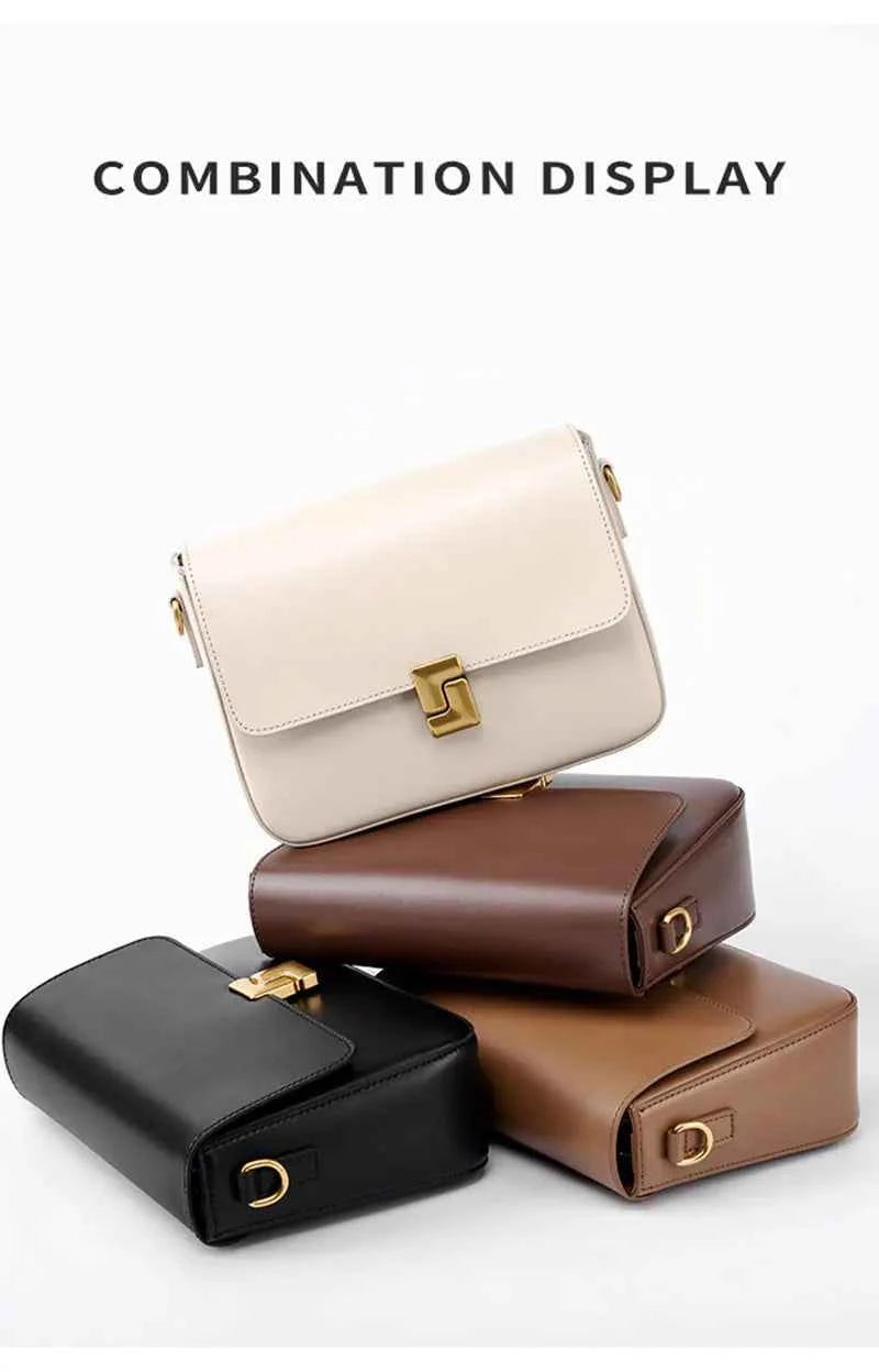 100% Genuine Leather Women's Shoulder Bag High Quality Luxury Designer Crossbody Bags Fashion Cowhide Female Handbags