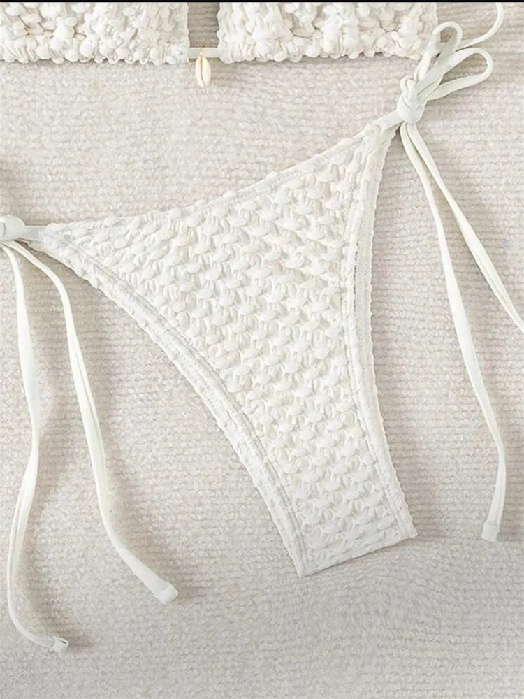 Circyy Sexy Bikini Set Women Swimsuit Two-Piece Swimwear Chic Decoration Halter Lace Up Backless Bathing 2026 Fashion Beachwear