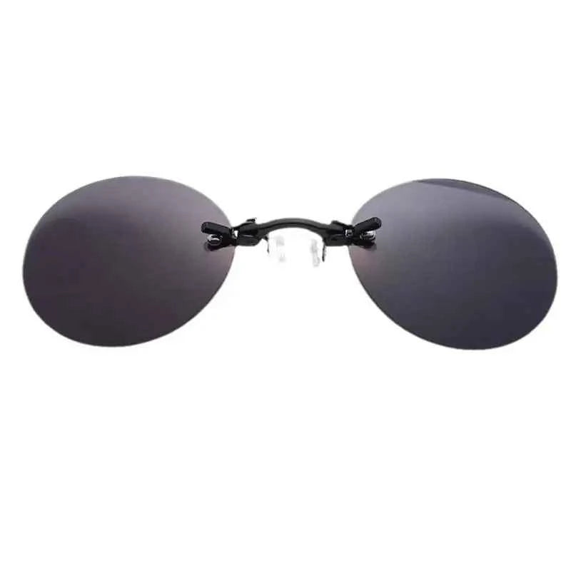 Sunglasses Mini Frameless Vintage Men Eyeglasses1/2pcs Clip On Nose Glasses Round Rimless Frameless Vintage Men Eyeglasses