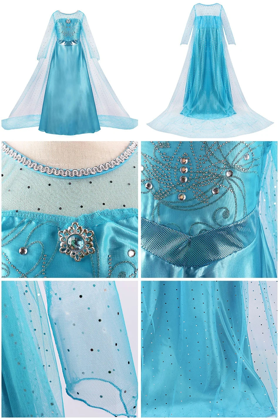 Kids Belle Costume Girl Halloween Princess Cosplay Party Dress Children Rapunzel Cinderella Anna Elsa Encanto Birthday Clothes