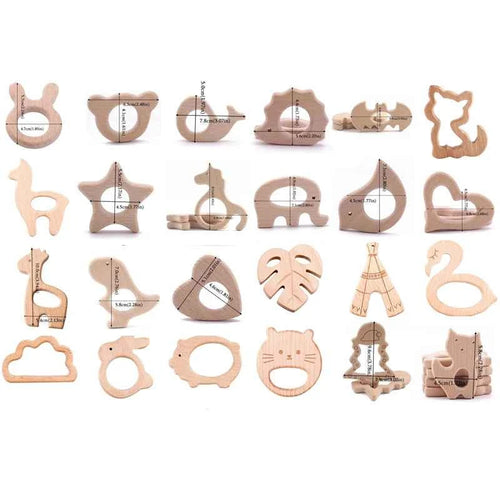 1pc Baby Teether Wooden Animal Pacifier Pendant BPA Free Beech Koala Rodent Teething Toys Kids Products Gifts