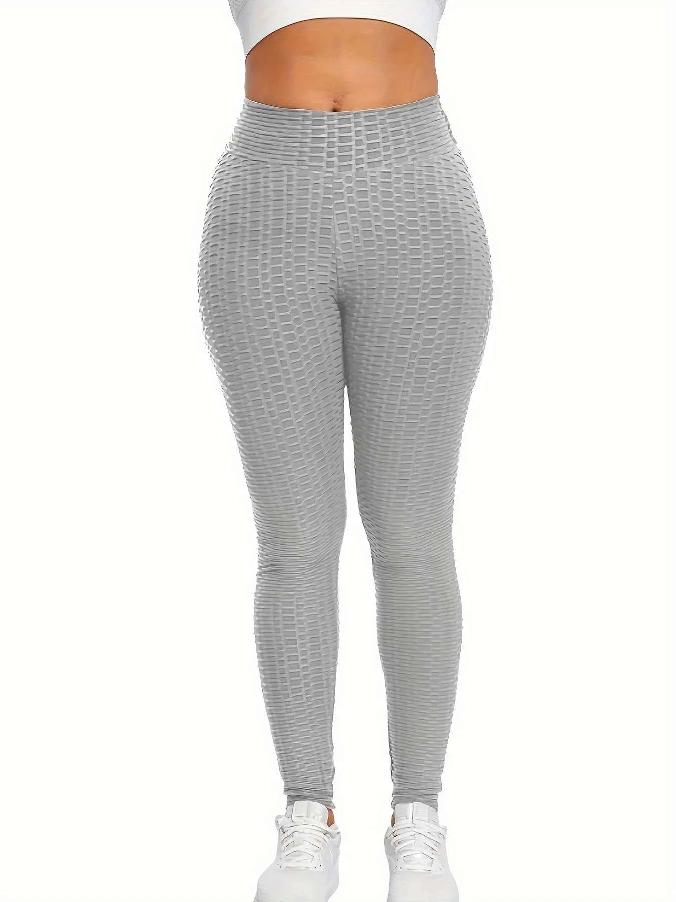 Sexy Bubble Yoga Fitness Leggings Solid Color Slim Fit Hip Lifting Sports Pants WOMEN'S Sportswear