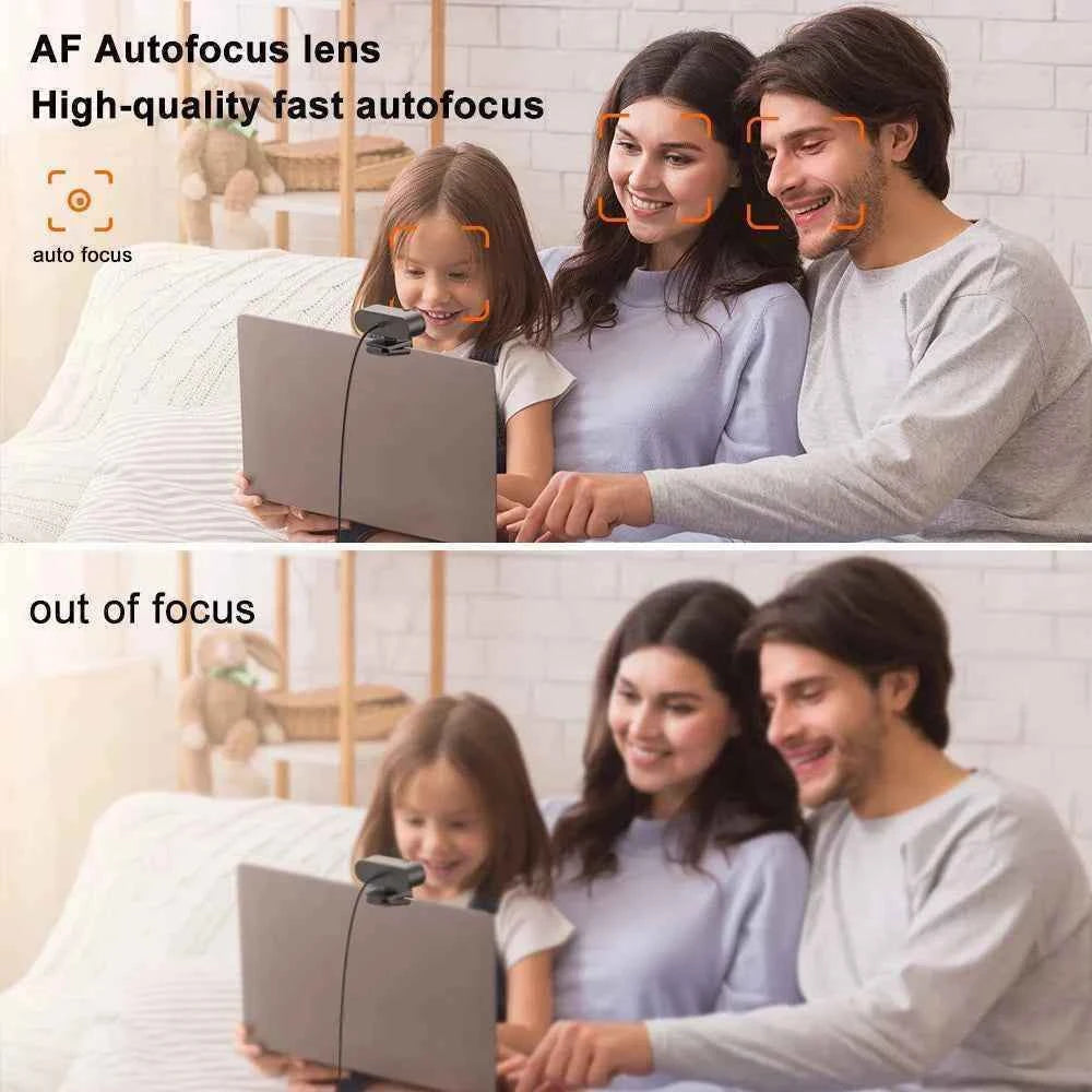 4K Webcam Video Camera 2K Autofocus Streaming Web Cam With Microphone Full HD 1080P Webcams for PC/Computer/Laptop
