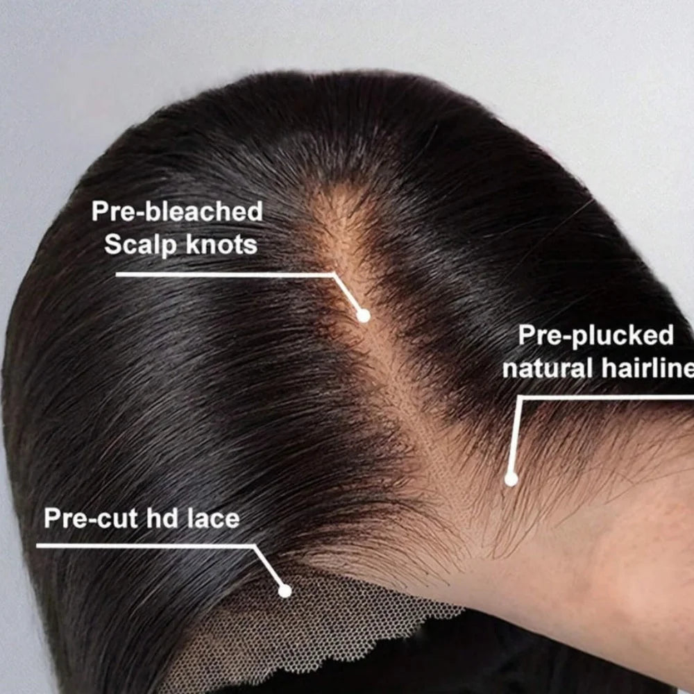 250% Brazilian Straight Human Hair Wigs 13x4 13x6 HD Transparent Lace Front Wigs Pre Plucked Baby Hair Natural Hairline Wigs For Black Women