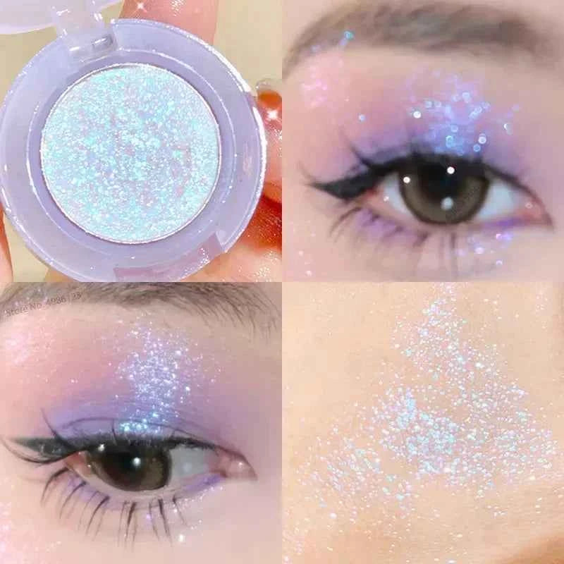 Monochrome Glitter Eyeshadow Pearlescent Highlighter Powder Makeup Diamond Eye Shadow Palette Bright Shiny Eye Makeup Cosmetics