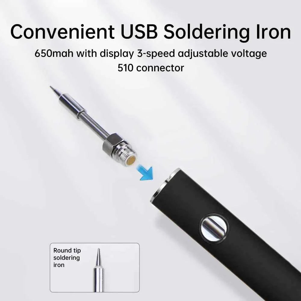 510 Smart Soldering Iron Kit Adjustable Voltage USB Powered Perfect for Electronics Enthusiasts and DIY Tasks