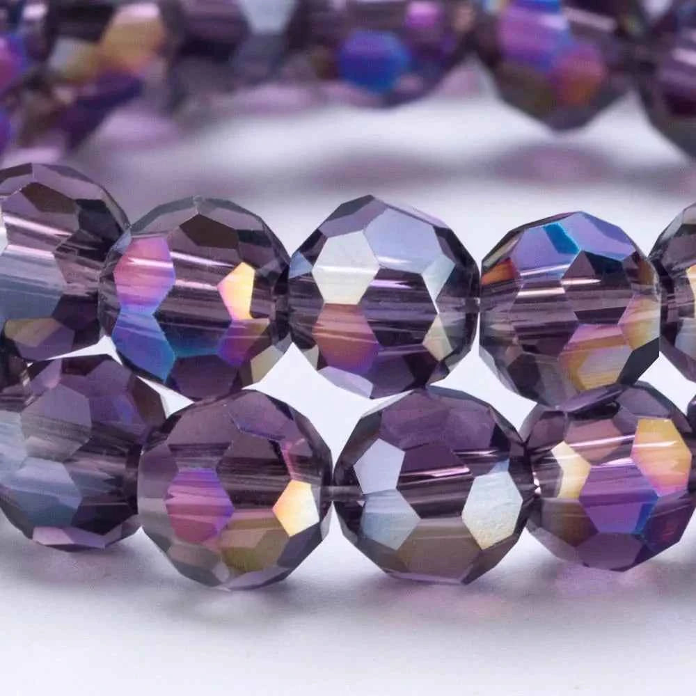 3 4 6 8mm Round Crystal Beads Faceted Colorful Glass Beads Loose Spacer Bead for Jewerly Making Needlework Bracelet Necklace DIY