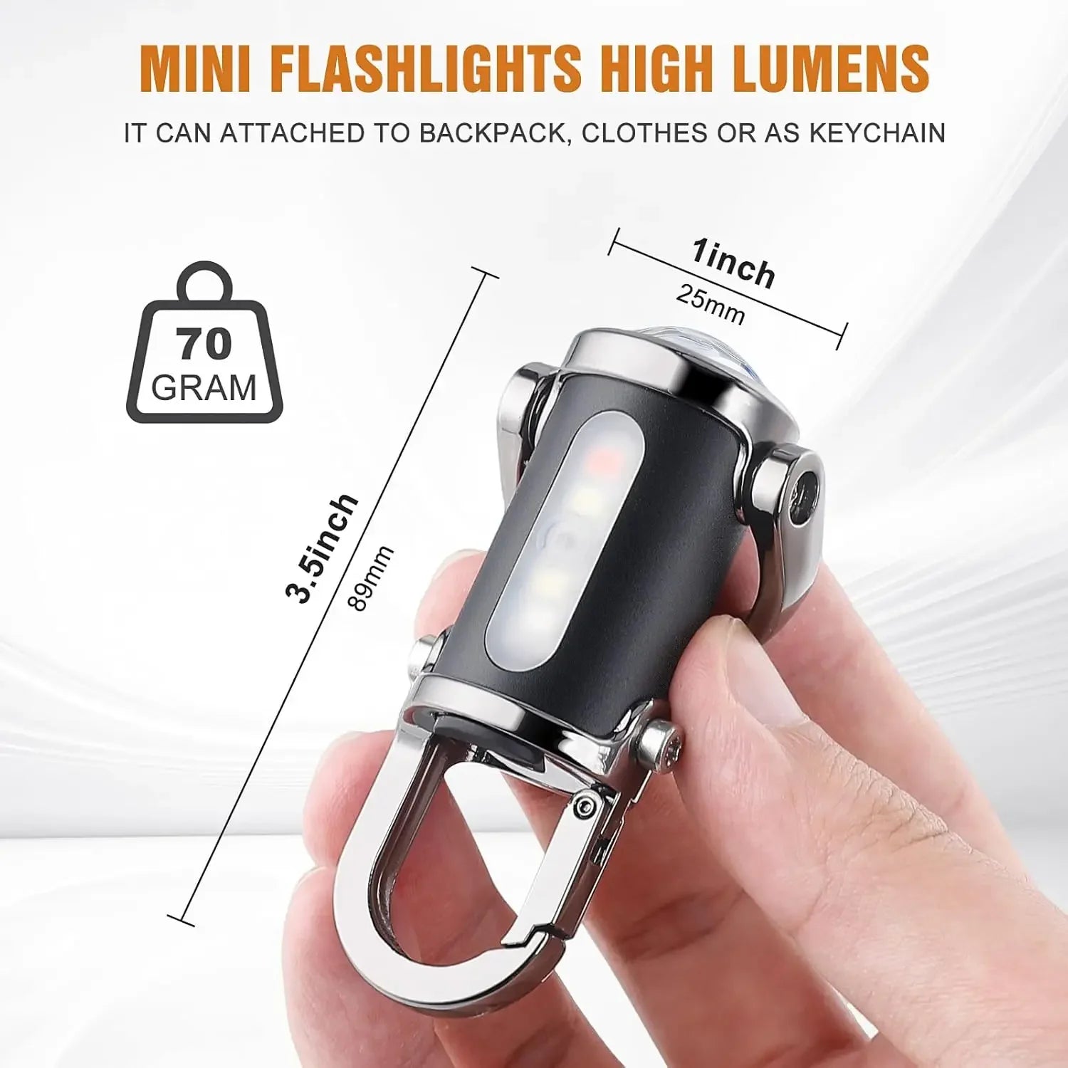 Powerful COB LED Flashlight Keychain USB Rechargeable Hanging Portable Flashlight Waterproof Keyring Camping Walking Pocket Lamp