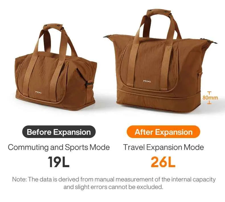 Mixi Travel Bags Women Large Size Capacity Sports Fitness Storage Bag Foldable Duffle Suit Bag For Shoulder Bag Handbag M3020