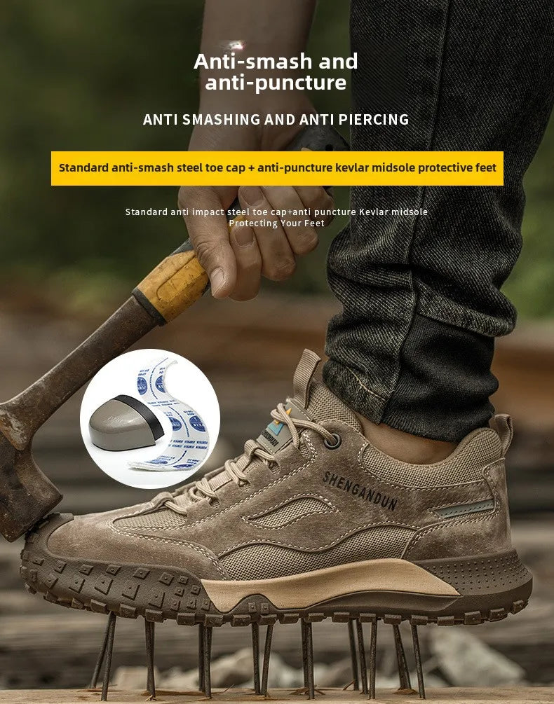 Anti Smash working shoes with steel toe Anti Puncture industrial Safety Shoes men Anti Scalding safety boots for electrician