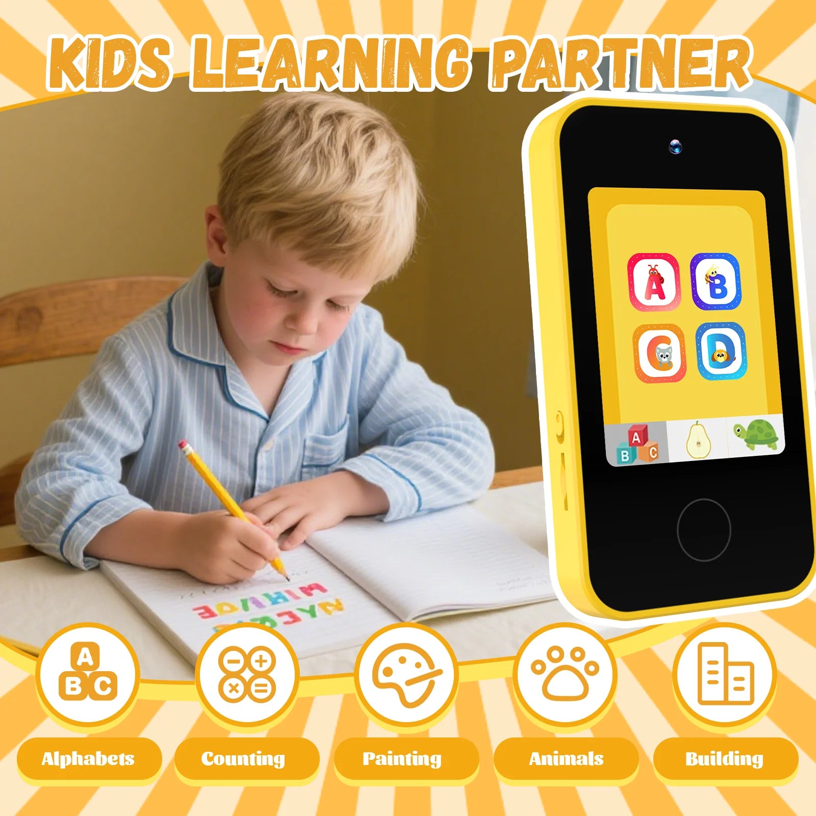 Kids Smartphone Toys, Kids Learning Toys with Dual Cameras, Kids Storytelling Phones, Early Childhood Educational Toys