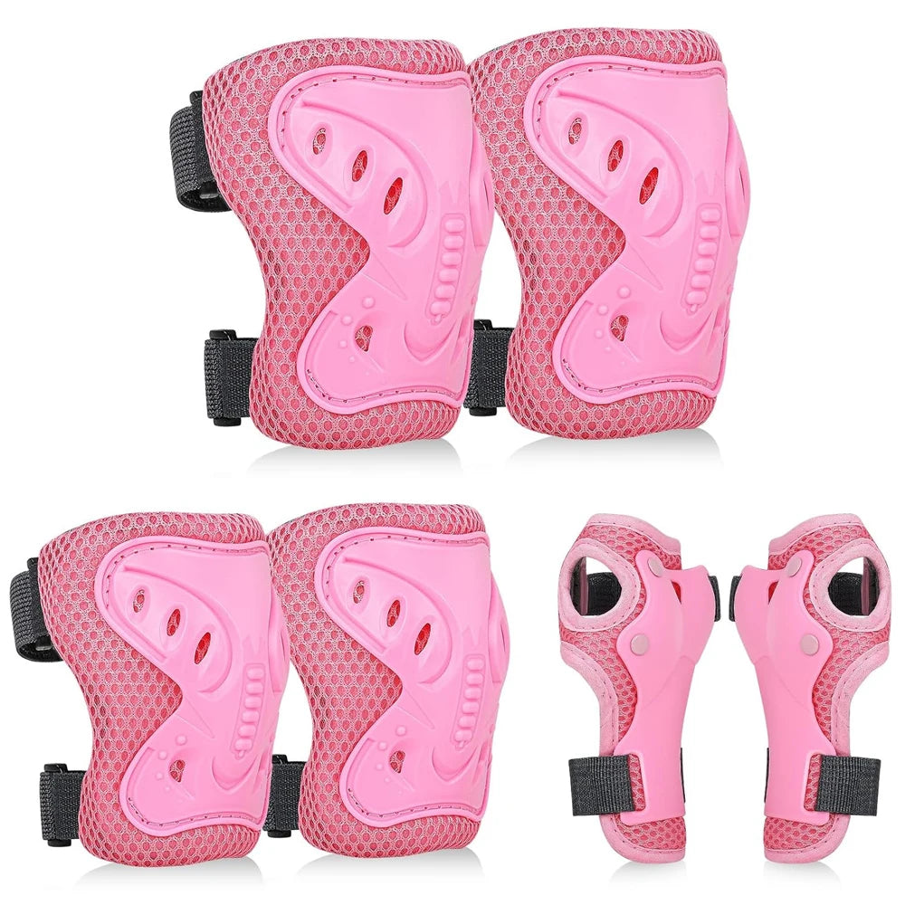 Kids Knee Pads and Elbow Pads Set with Wrist Guard 3 in 1 Kids Protective Gear Set for 3-10 Years for Skateboarding, Skiing, Cyc