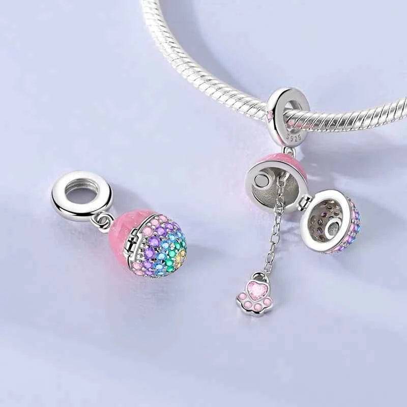 New 925 Sterling Silver Red Polka Dot Doll Charms Pendants Fit Original 925 Bracelet Necklace Fine DIY Birthday Jewelry