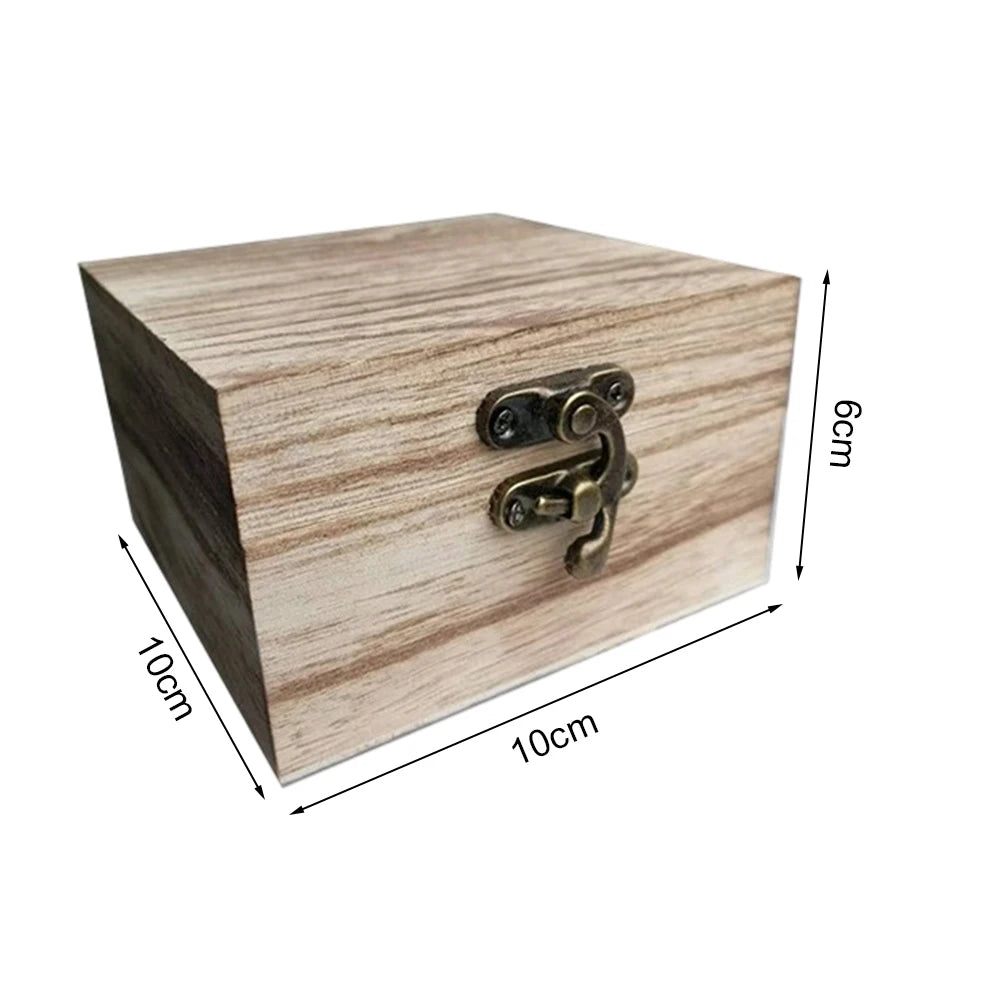 Square Wooden Storage Box With Lid Retro Flip-top Wooden Box Giving Box 10*10*6CM Jewelry Organizer Box For Home Decoration