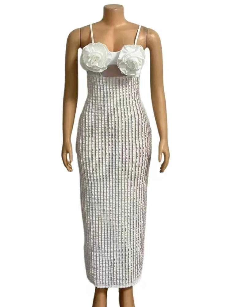 Weird Puss Patchwork Appliques Dress Women Sleeveless Sexy Backless 2025 Spring Summer Vacation Beach Stretch Party Long Bodycon
