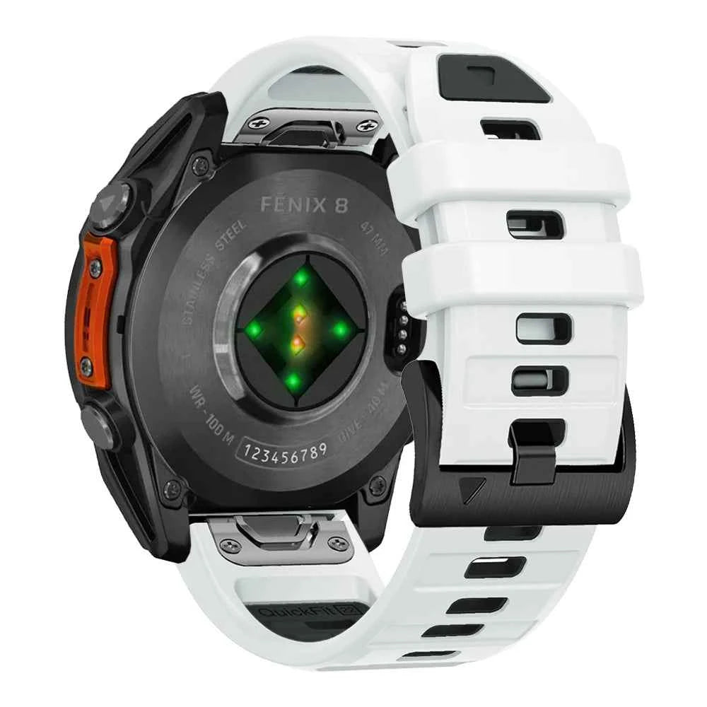 QuickFit 22mm 26mm Fenix8 Watch Band For Garmin Fenix E 8 47mm 51mm 7 7X 6 6X/Epix Pro/Enduro 3 Two-Tone Silicone Strap Bracelet