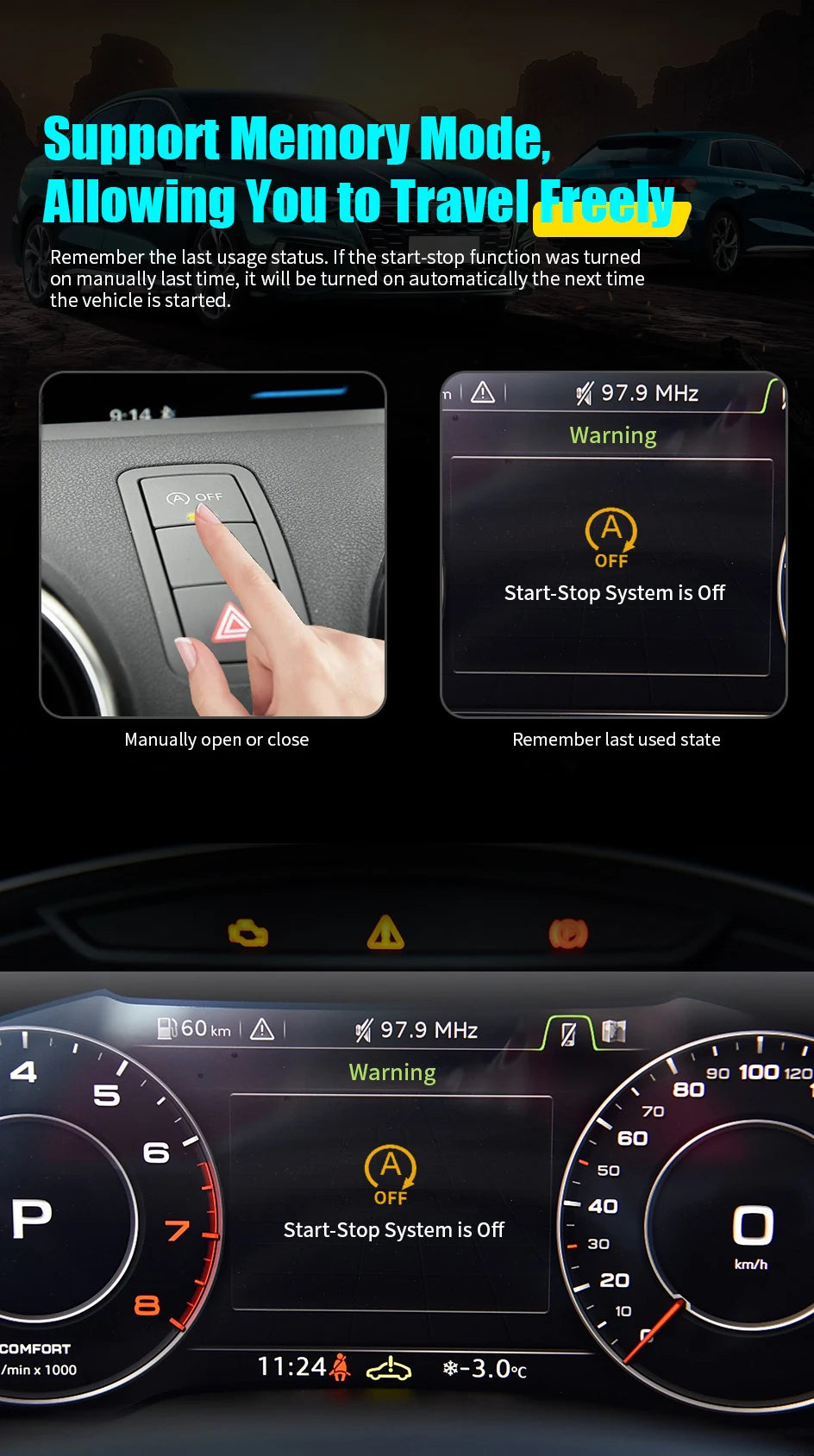 For AUDI A1 2011-2018 Car Automatic Stop Start Engine System Off Close Control Sensor Plug Smart Stop Cancel  Auto Accessorie