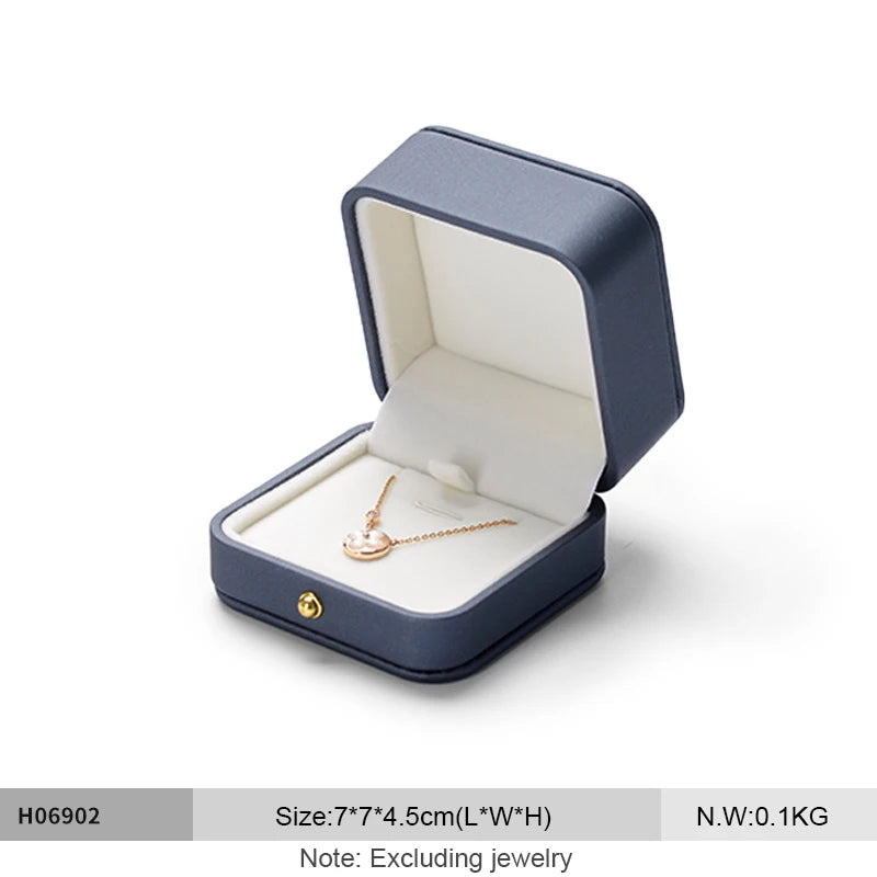 Oirlv Leather Jewelry Ring Box Jewelry Organizer Necklace Pendant Bracelet Long Chain Storage Box Packaging Gift Box for Wedding