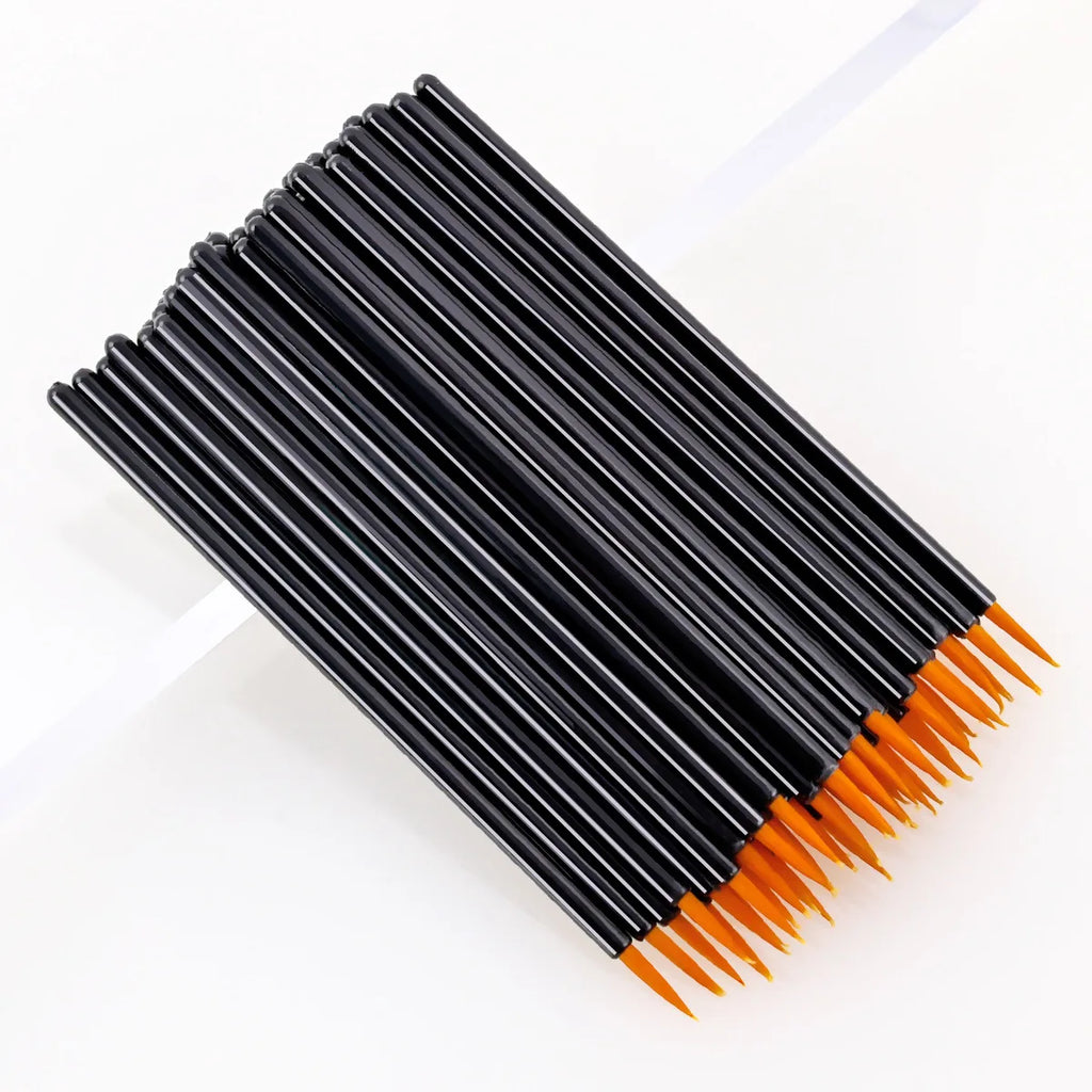 50PCS Eyeliner Lip Brush Lip Line White and Yellow Makeup Tools