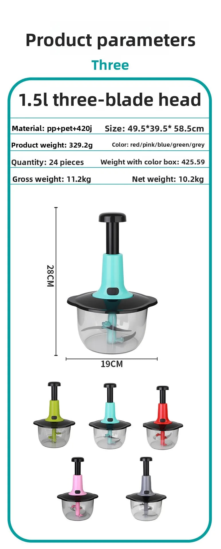 Handheld Vegetable Chopper Multifunction Kitchen Tool for Garlic Ginger Mincing Dicing Slicing with Large Capacity Container
