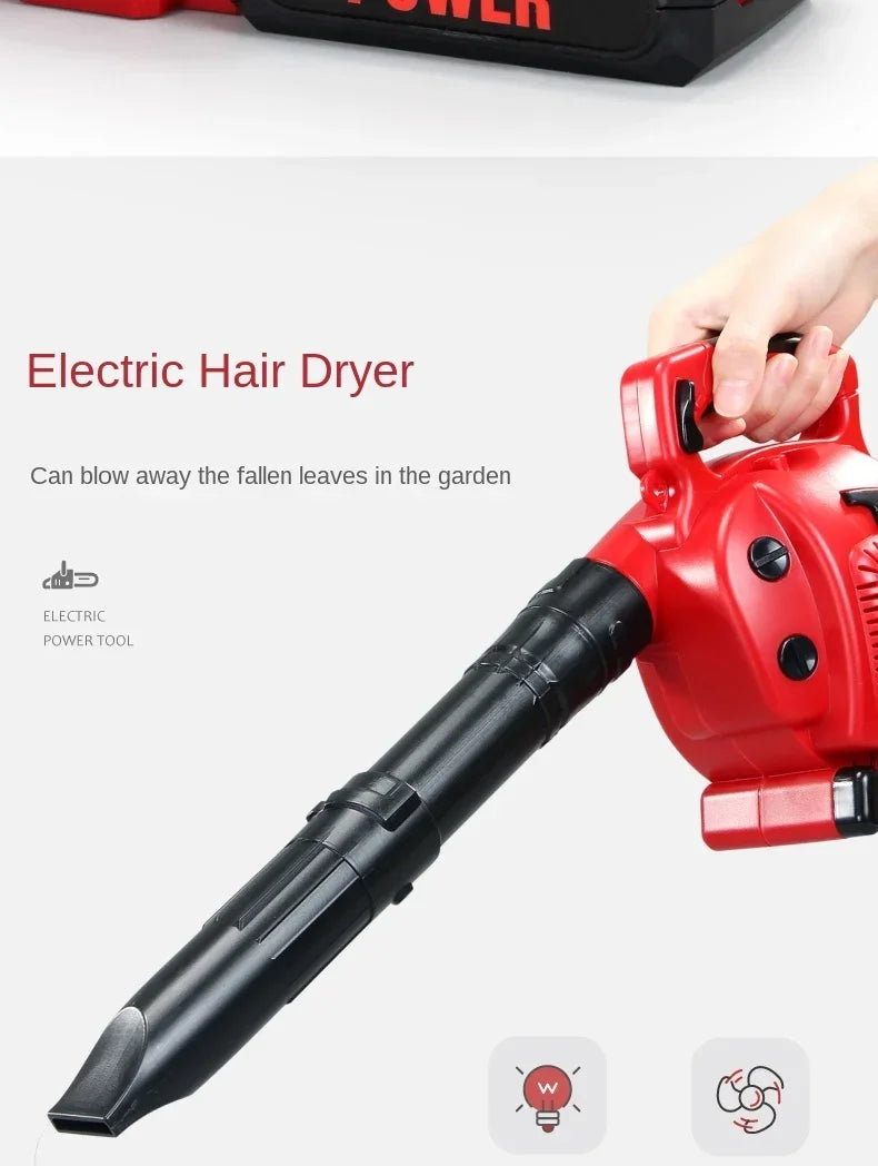 Children Electric Toolbox Pretend Play Toys Baby Simulation Tools Repair Lawn Mower Saw Hair Dryer Toy Maintenance Tool for Kid