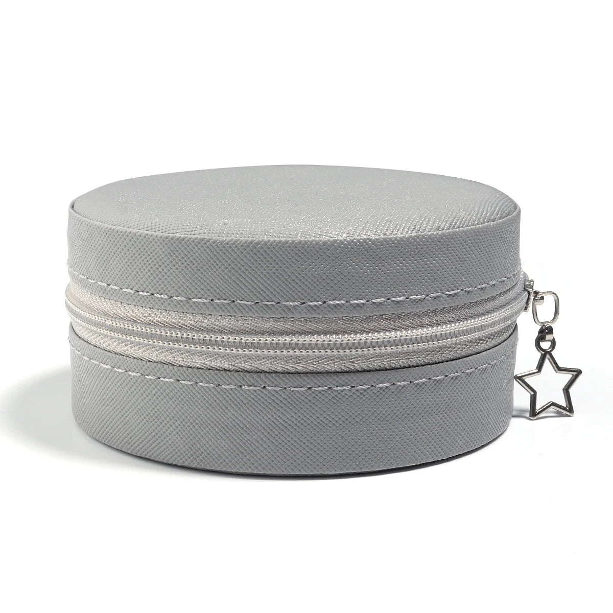 1 Pc PU Leather Jewelry Box Round Jewelry Organizer Case Multicolor Portable Necklace Earrings Rings Display Mini Storage Box