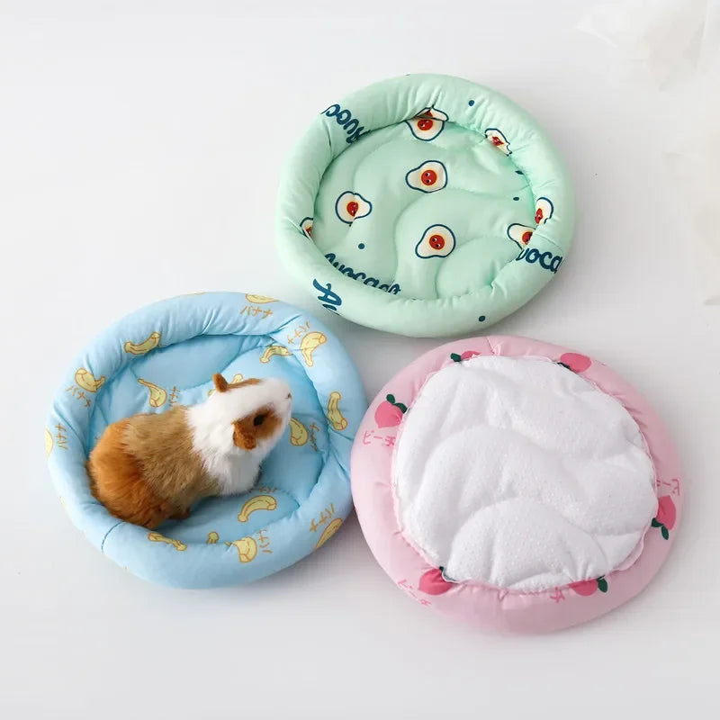 Round Hamster Bed Comfortable Sleeping Mat - Soft Cushion for Hedgehogs Squirrels Mice Guinea Pigs, Cozy Small Animal