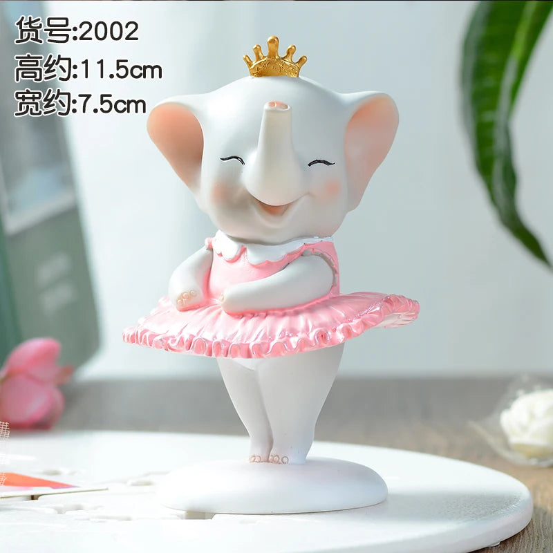 Happy Dancing Elephant Room Decor Home Decorations Cartoon Cute Elephant Ornament Home Decoration Accessories Desk Decoration