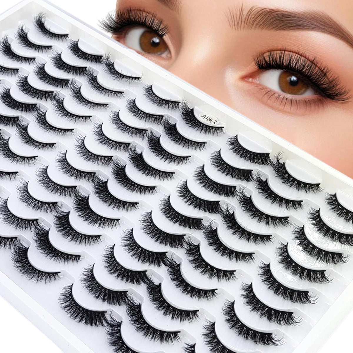 HBZGTLAD 30/40 pairs of natural long 3D artificial mink false eyelashes false eyelashes makeup set mink eyelashes extended eyela