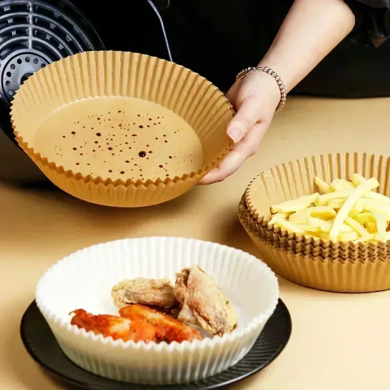 Air Fryer Disposable Paper Parchment Wood Pulp Steamer Cheesecake Air Fryer Accessories Baking Paper for Air Fryer