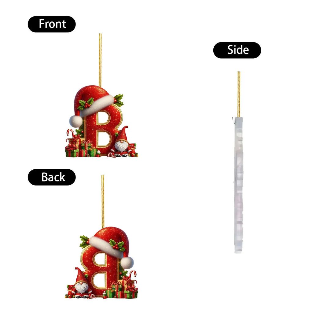 2D Home Decorations Ornaments 26 Letter Pendant For Christmas Tree Decor Christmas Ornaments Acrylic Flat Christmas Tree
