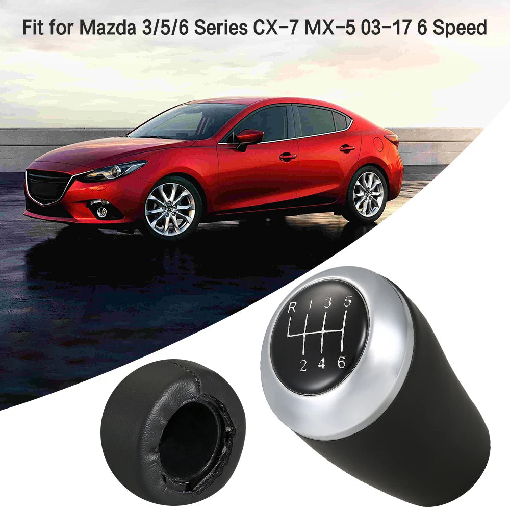5/6 Speed Manual Car Gear Shift Knob Replacement for Mazda 3/5/6 Series CX-7 MX-5 03-17