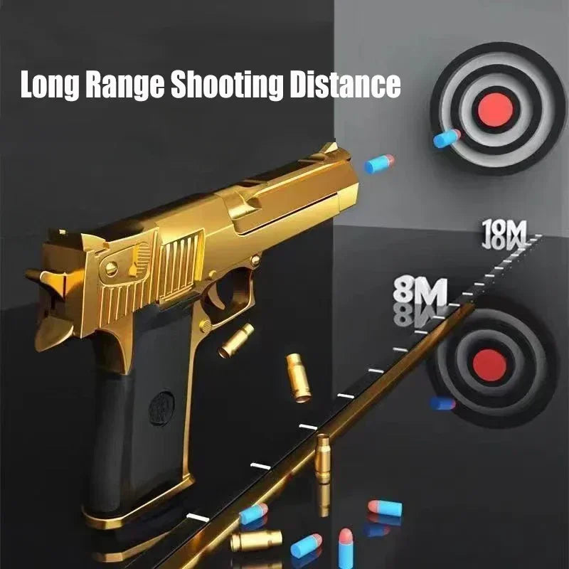 Desert Eagle Toy Gun Shell EjectionAirsoft Pistol Soft Foam Bullet Outdoor CS Weapon for Shooting Game Halloween Birthday Gift