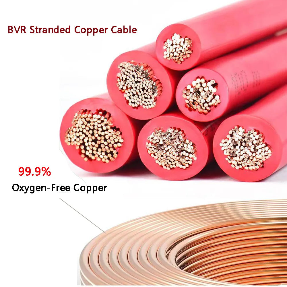 8/6/4/2AWG 10/16/25mm2 Battery Connection Cable Copper Wire with SC Terminal For Car Battery Series and Parallel, UPS, Inverter