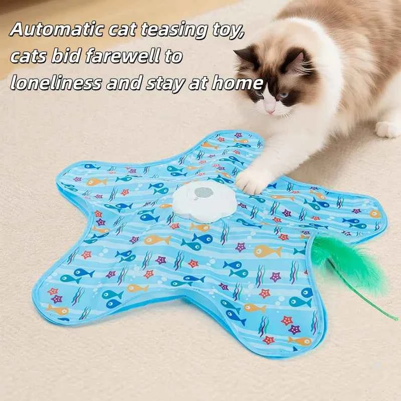Automatic Interactive Cat Toy With Rotating Teaser Wheel