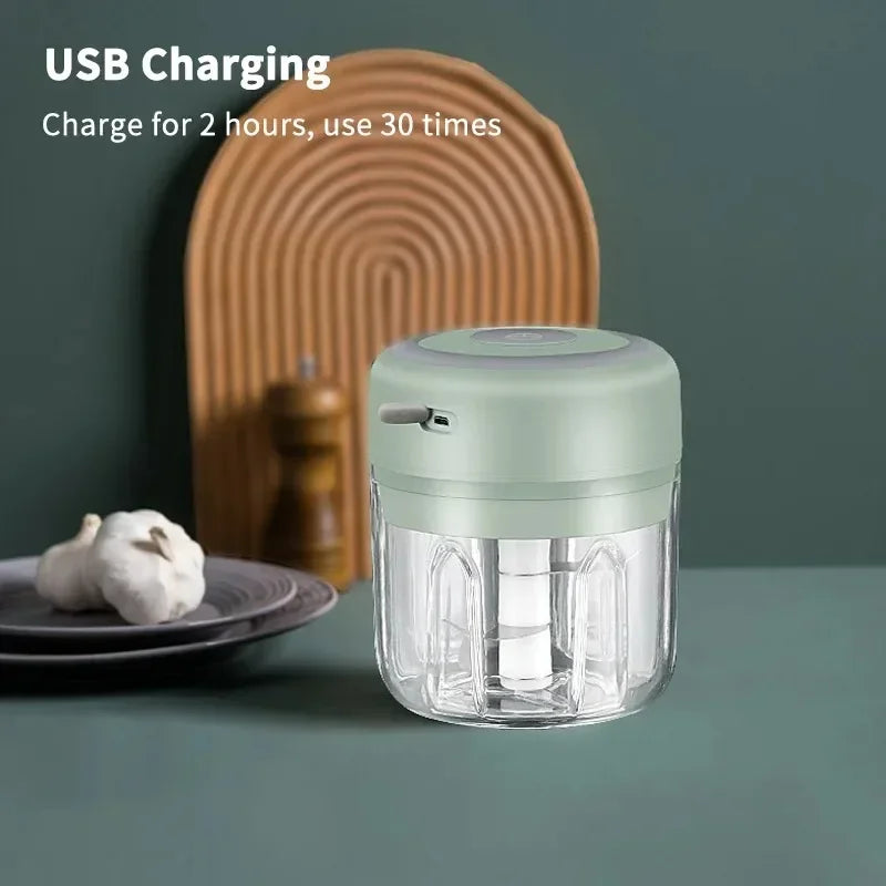 250/100ML Electric Kitchen Food Chopper Mini USB Food Crusher Portable Meat Grinder Vegetable Chopper For Kitchen Household