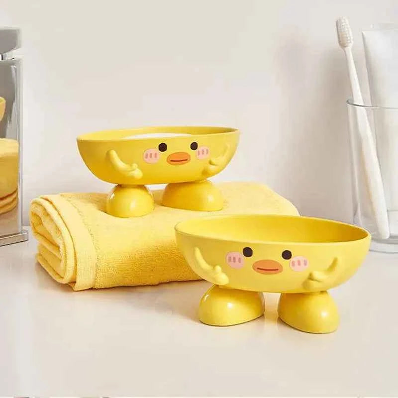 Duck Shape Soap Dish With Drain For Bathroom Sink