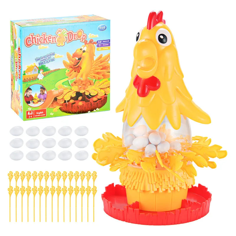 Funny Hen Laying Eggs Hair Pulling Board Game Stick Family Gathering Interactive Tabletop Game Egg Drop Toys for Party Gift Kids