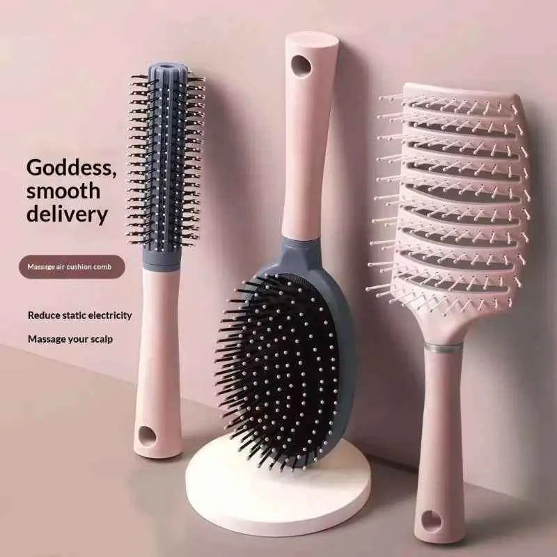 Anti-Static Paddle Hair Brush With Scalp Massage Pins