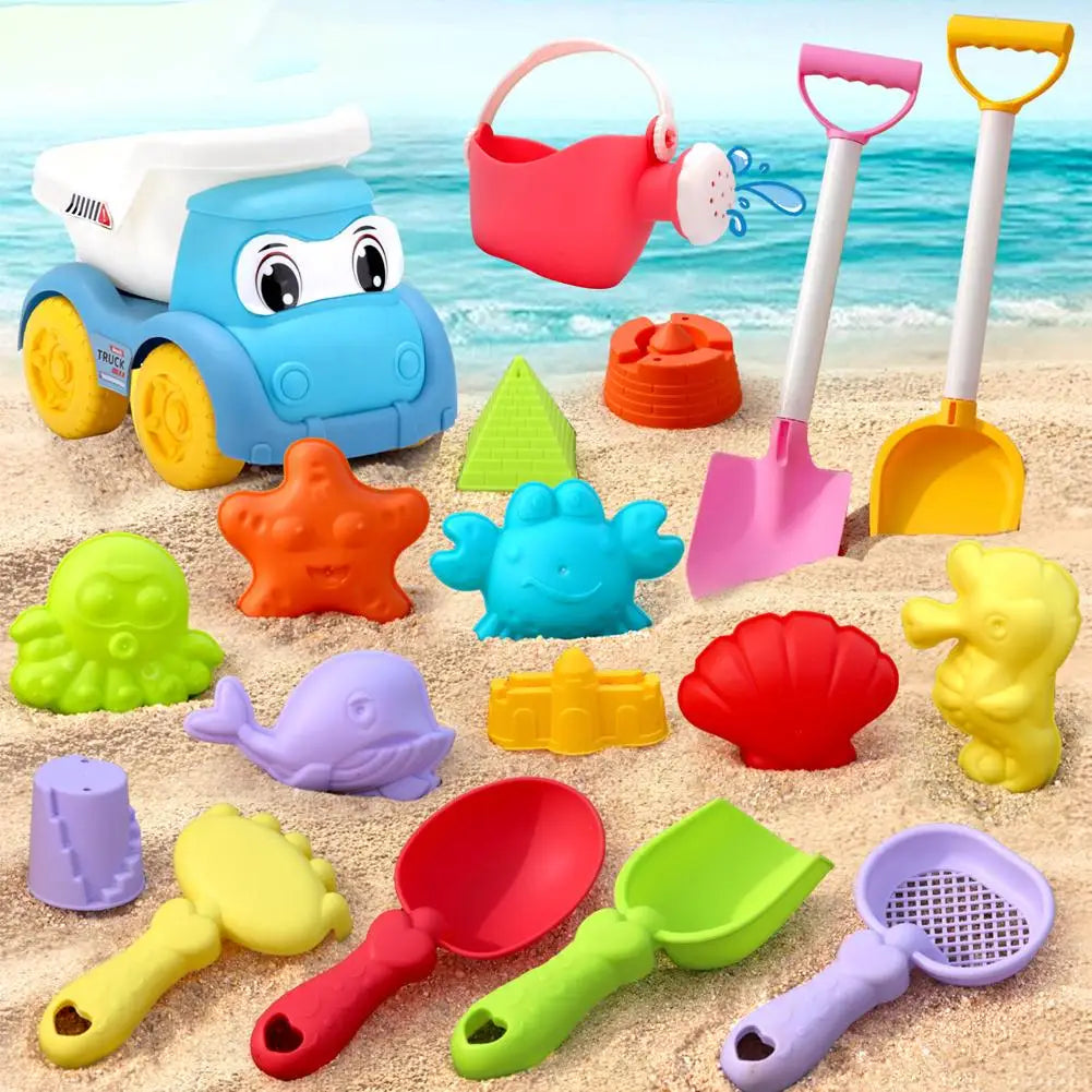Kids Beach Toy Set Baby Sand & Water Play Kit with Bucket Shovel Rake Watering Can Summer Outdoor Sandbox Tools