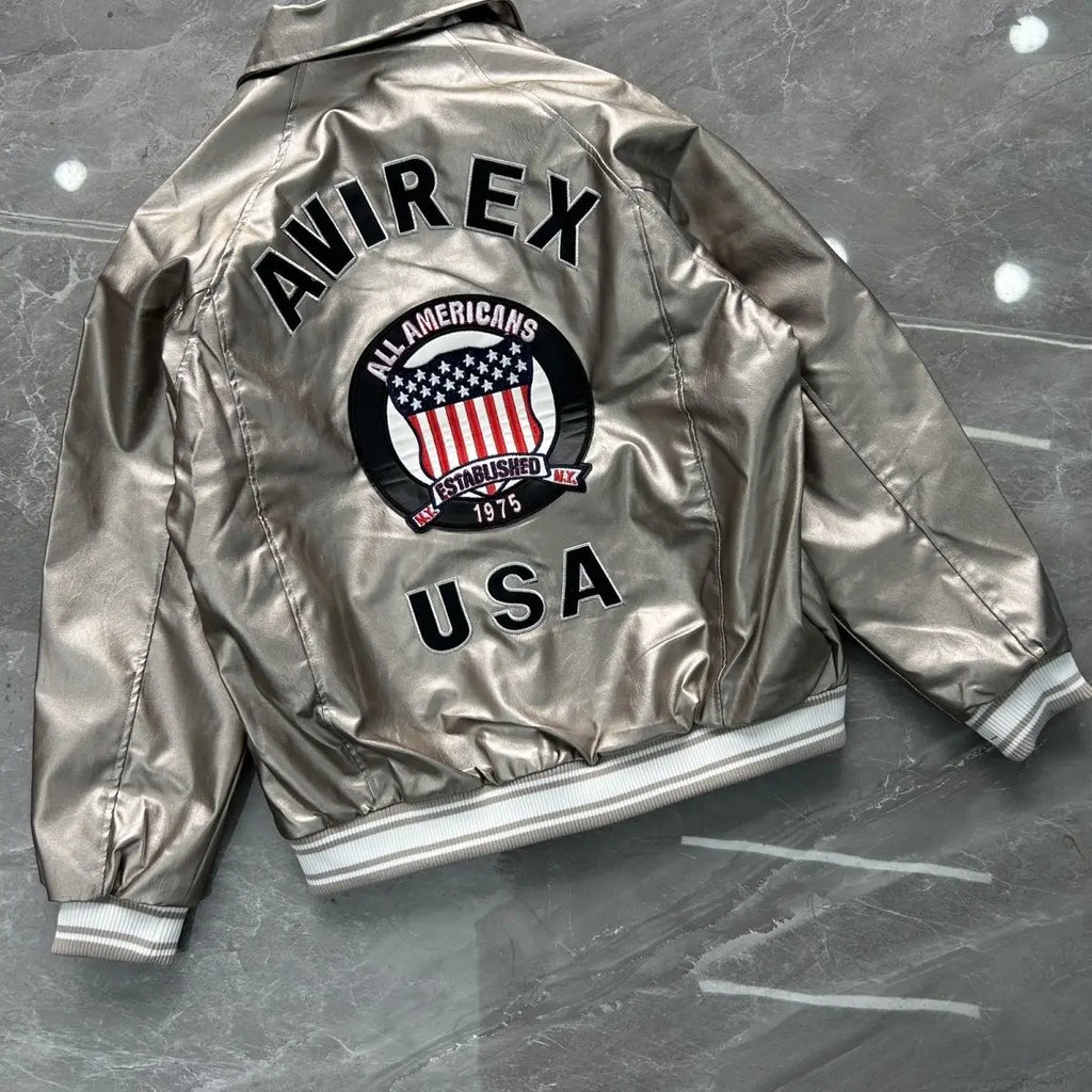 High street trendy brand handsome leather jackets retro motorcycle style pilot jacket casual baseball jacket uniform coats men
