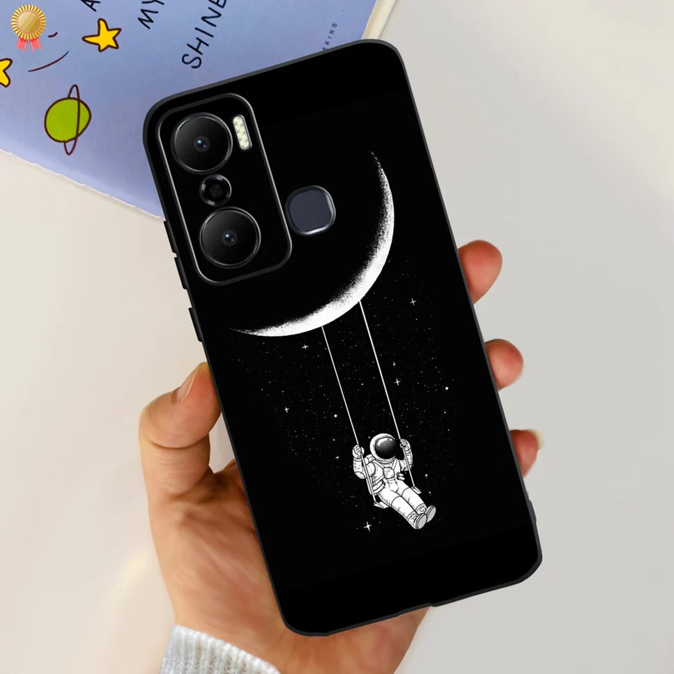For Infinix Hot 20 Play 20i 4G Case Cute Astronaut Clear TPU Silicone Bumper Cover For Infinix Hot 20 Play 20i Phone Case Funda