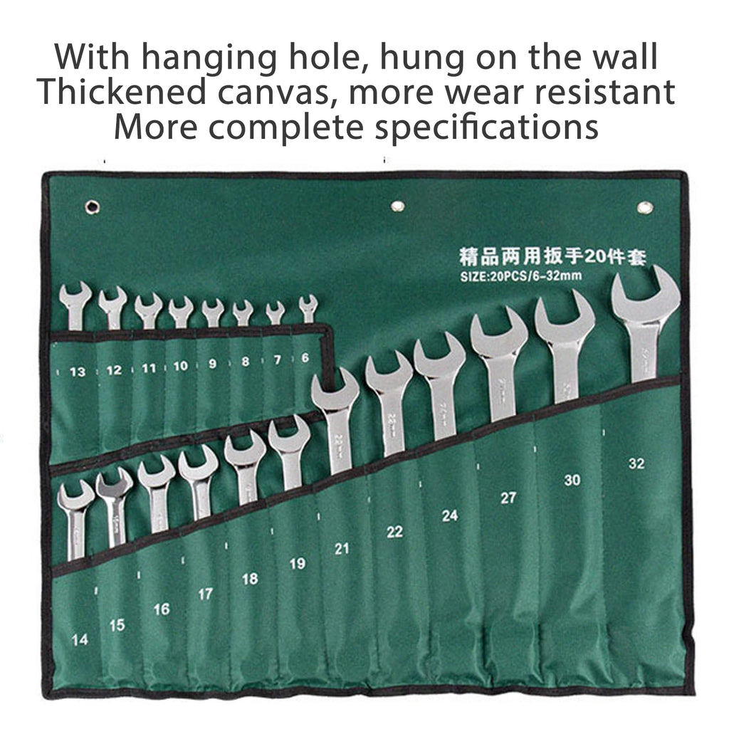 20Pcs Dual-head Combination Wrench Set Metric CRV Steel Spanner Chrome Plated Dual Wrenches Hand Tool 6-32mm
