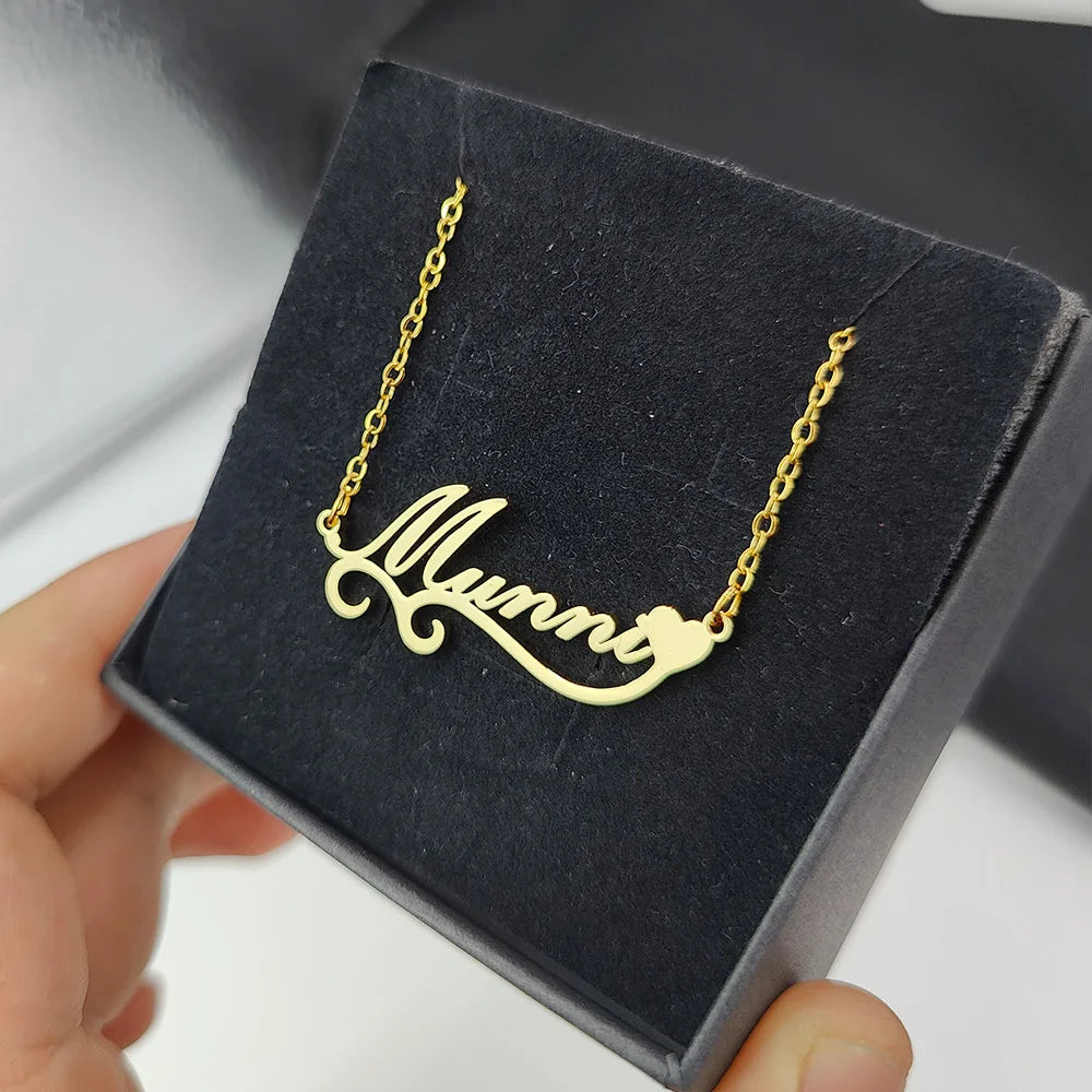Customized Name Necklaces Personalised for Women Stainless Steel Personalized Necklace Letter Heart Butterfly Pendant Jewelry