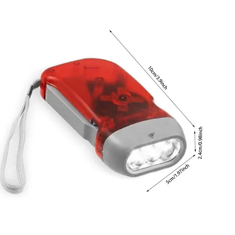 3 LED Hand Pressing Dynamo Crank Power Wind Up Flashlight Torch Light Hand Press Crank Camping Lamp Light for Outdoor Home