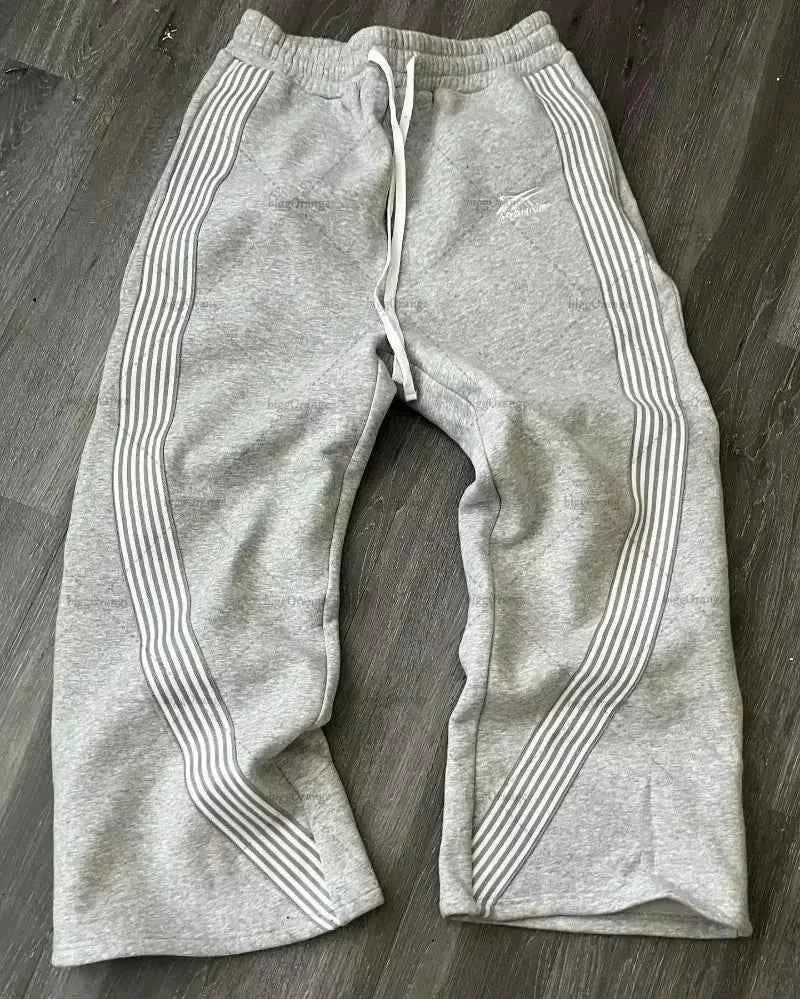 Y2K Retro Straight Pants Tracksuit Streetwear Pants Personalized Pant Leg Zipper Embroidery  Hip Hop Casual Joggers Men Pants