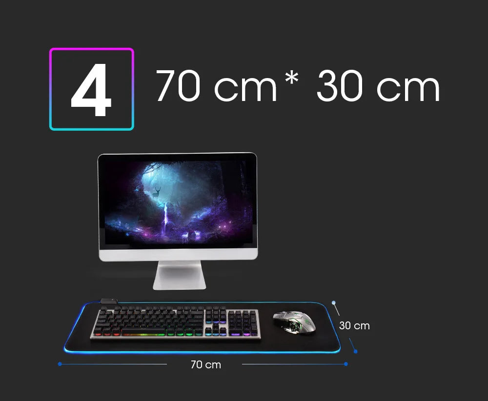 RGB LED D-dragon B-ball Mouse Pads Desk Mat Protector Gaming Mousepad Office Table Decor Keyboard Long Pad Computer Gamer Mats