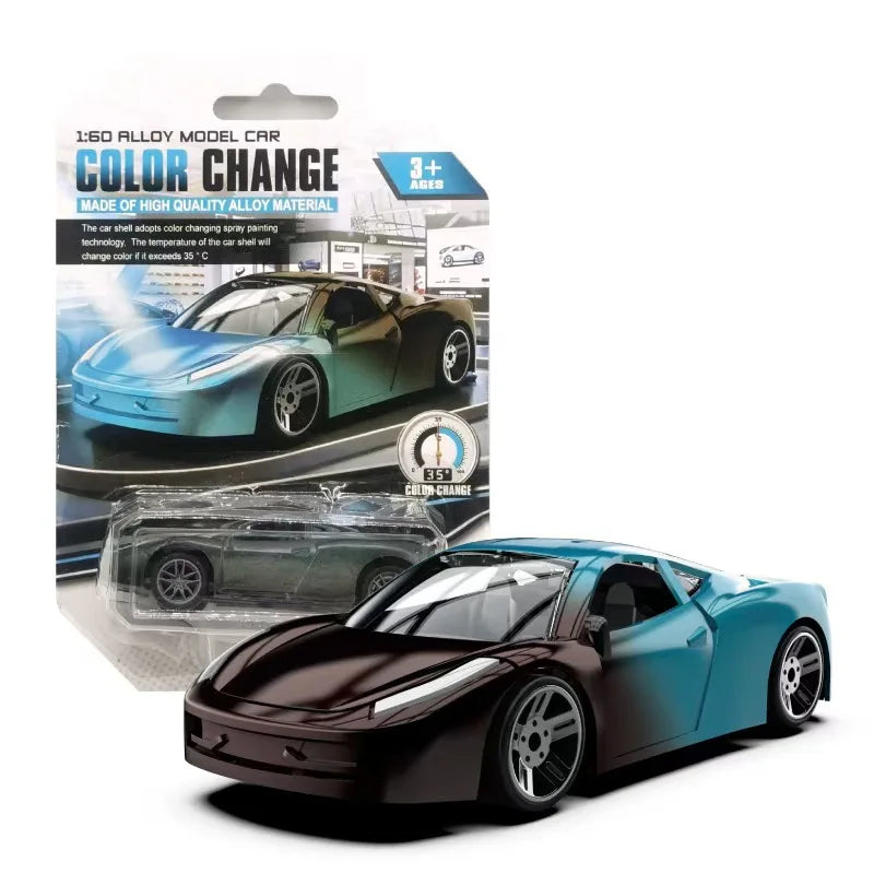 1:64 Temperature Sensitive Color Changing Magic Car Inertia Pull Back Alloy Racing Cars Crash-Resistant Toys Boy Birthday Gift